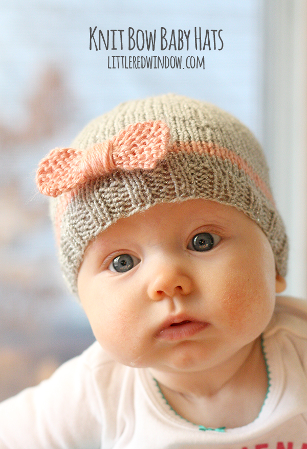 knitted baby hats knit bow baby hats | littleredwindow.com | a quick easy and free knitting kcofjul