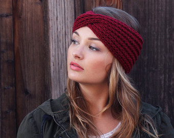 knitted headband crimson red knit headband. boho knit turband. knit winter accessories  headbands. stocking yqhjpwu