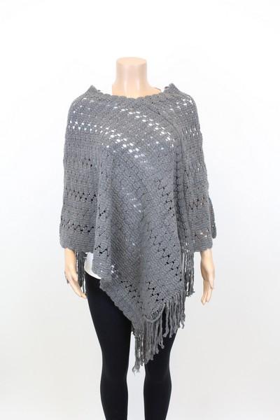 knitted poncho srqicji