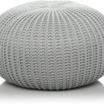 knitted pouf fine knitted pouffe - grey ocsjbwk