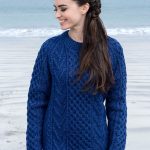 knitted sweaters handknit new wool honeycomb stitch aran sweater - nightshade uncgaxj