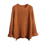 knitted sweaters lisli womenu0027s batwing sleeve loose oversized pullover knitted sweater  (coffee) at amazon ydhyfai