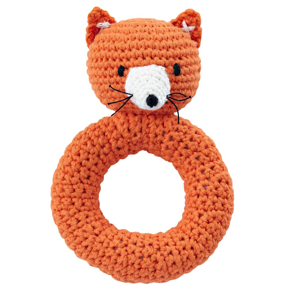 Knitted Toys fox animal knit rattle | the land of nod mrfrunc