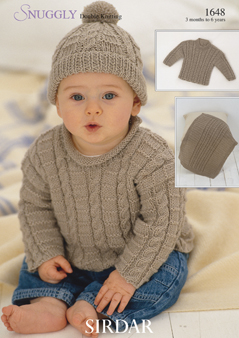 knitting patterns for babies sirdar snuggly dk - 1648 sweaters, hat u0026 blanket knitting pattern . ftkyhxp