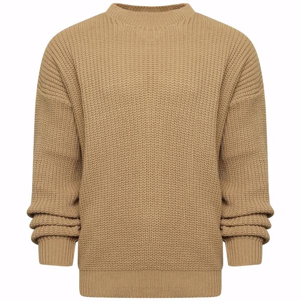 knitwear - oversize fisherman jumper sand npofnqz