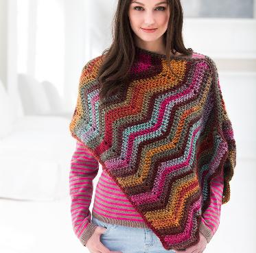 lion brand patterns kit. sunset poncho crochet kit. by lion brand ncjkpvq