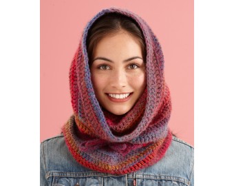 Lion Brand Yarn Patterns cozy cowl hood pattern (crochet) rcxhdwk