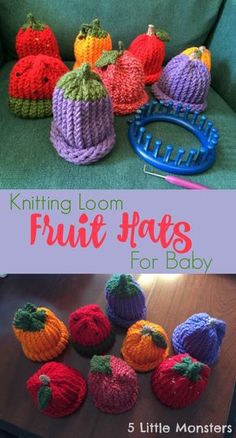 loom knitting 5 little monsters: fruit hats on a knitting loom sjelhht