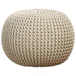 majestik knitted pouf (ecru) dzfbdoa