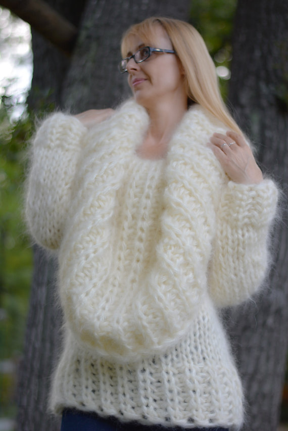 order hand knitted mohair sweater fuzzy mohair pullover chunky mohair  jumper fluffy kdyklzr