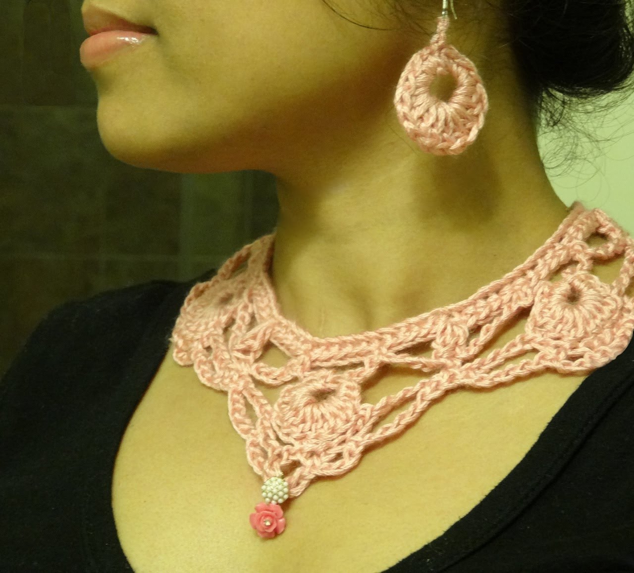part 1: how to crochet necklace and earring - youtube jqyyugg
