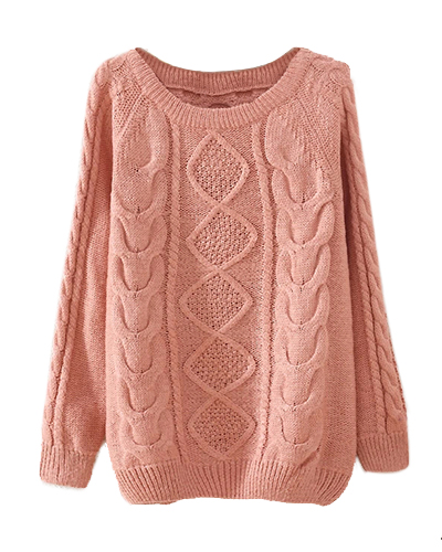 pink cable knit jumper st0230046-4 ytxhjds