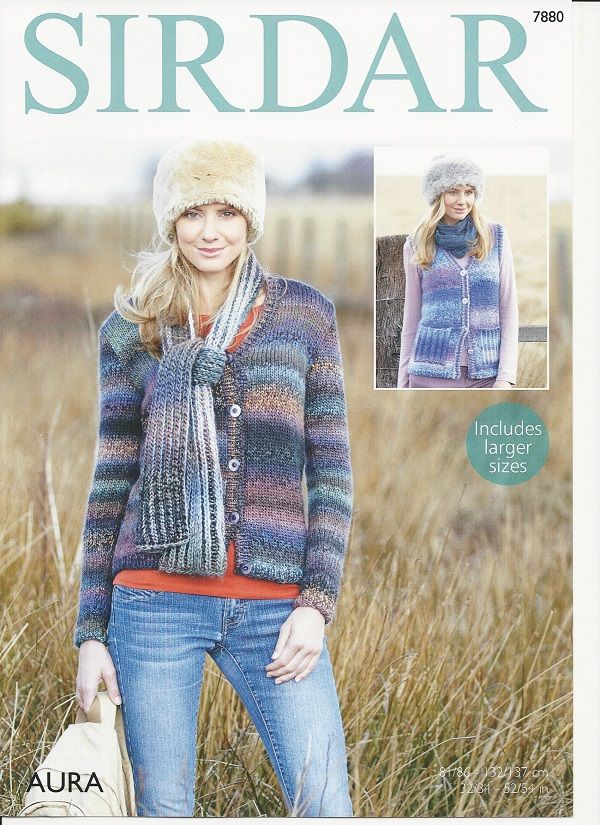 Sirdar Knitting Patterns sirdar ladies waistcoat and cardigan knitting pattern in aura chunky (7880)  . ohskrfb