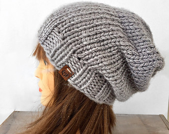 slouchy beanie / hand knitted beanie / knit beanie / winter knit hat bzogycq