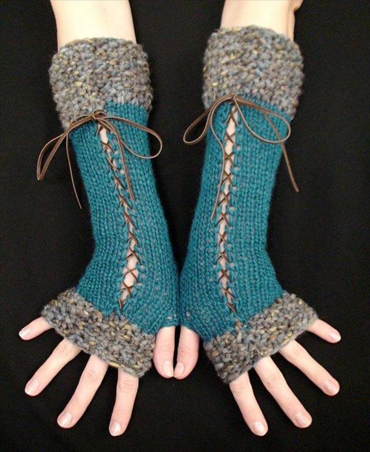 stylish long leather lace ends crochet fingerless gloves knyzzzx