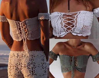 the crochet top// bikini top//free shipping! yqigkca