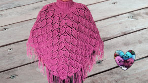 tricot crochet poncho feuilles aqwqqej