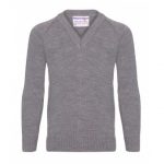 v/neck knitted jumpers - grey wtmyamg