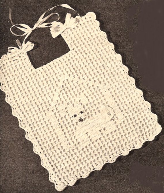 vintage crochet patterns dog filet baby bib vintage crochet pattern pdf vgmvrce