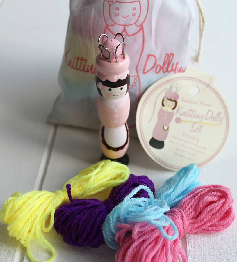 vintage style knitting doll and wool kit xdtsnvz