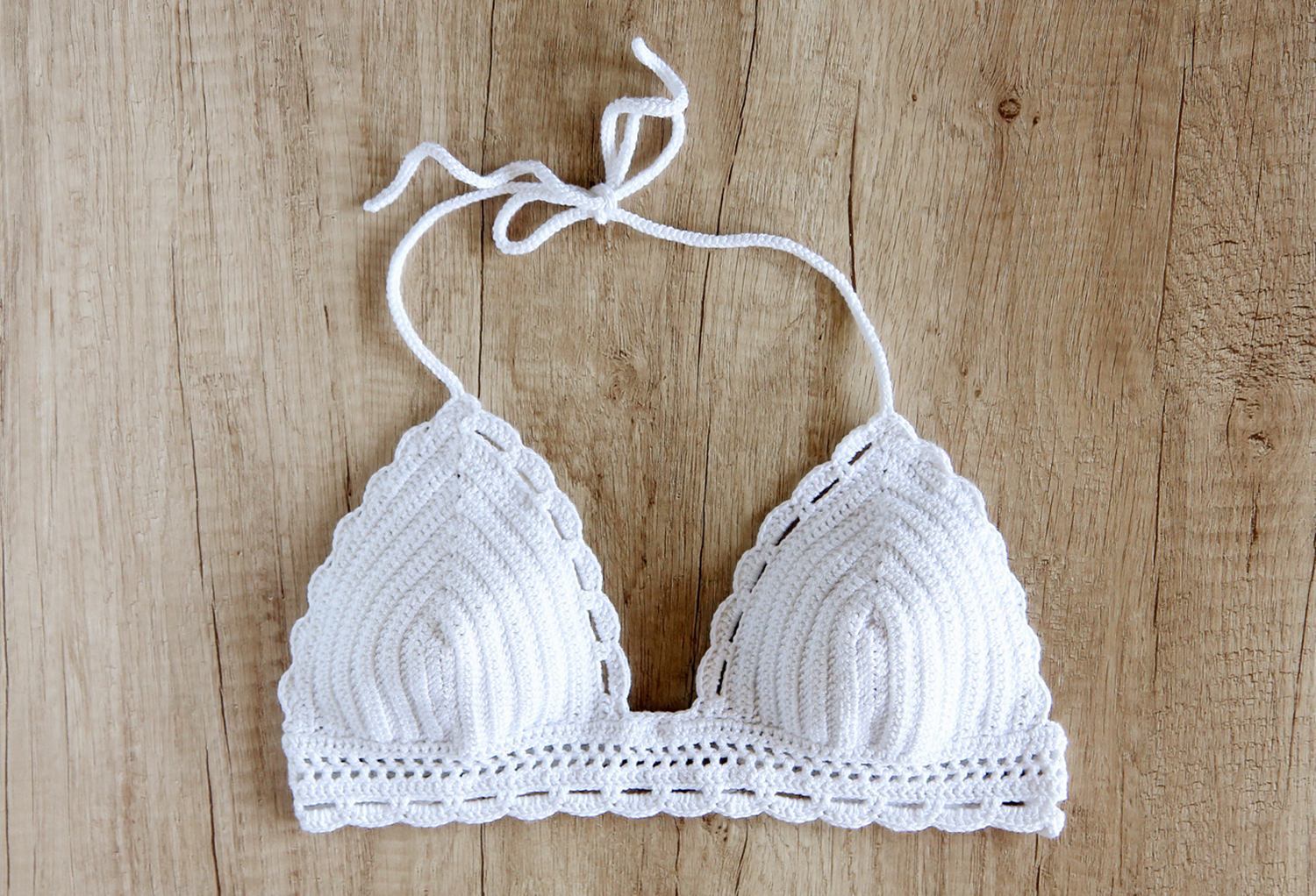 white crochet bikini top by la knitteria ... xfhjigt