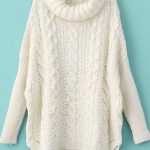 winter fashion white long sleeve turtleneck chunky cable knit sweater lxyznzb