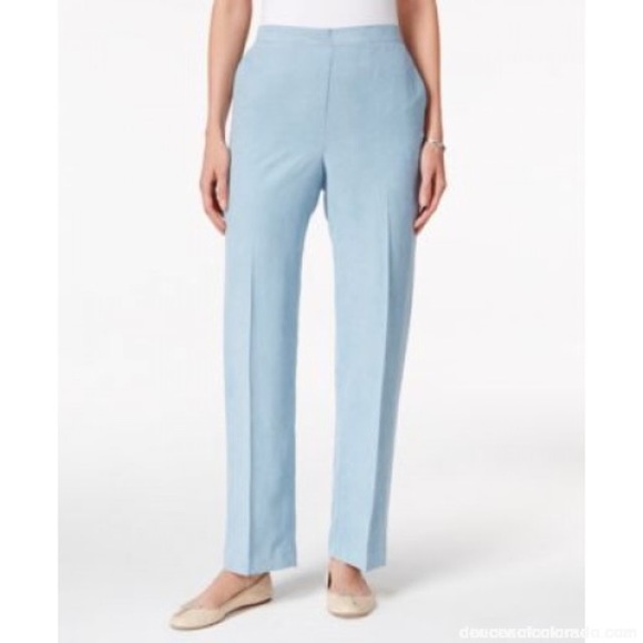 Alfred Dunner Pants | Robins Egg Blue Suede Stretch | Poshmark