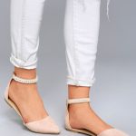 Chic Blush Pink Flats - Pearl Flats - Pointed Flats - Blush Suede Flats
