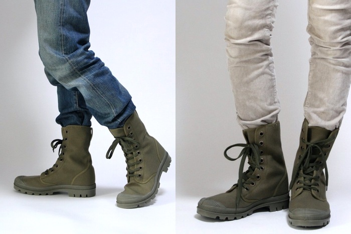 OUTLET for GREEN: Czech Army canvas combat boots and mountain long