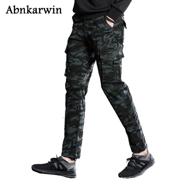 Abnkarwin Military Cargo Pant Men Army Camouflage Cotton Men's Pants