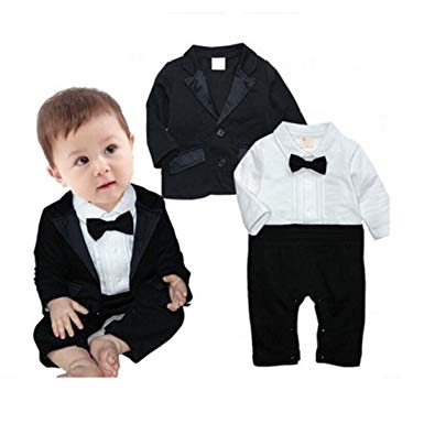 Amazon.com: Newborn Baby Boy Romper Rompers Tuxedo All-in-one Suit