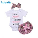 Wisefin Newborn Girl Boutique Clothes Set Summer 3Pcs Floral Toddler