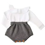 Amazon.com: Baby Girls Sweet Knitted Fleece Romper Long Sleeve
