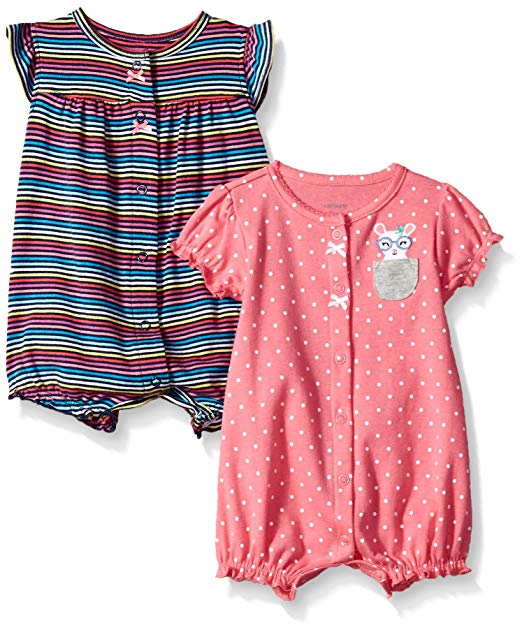 Amazon.com: Carter's Baby Girls' 2-Pack Romper: Clothing