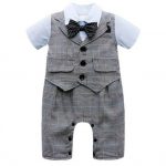 Cute Baby Boy Rompers Newborn Gentleman Suits Infant Clothes Kids