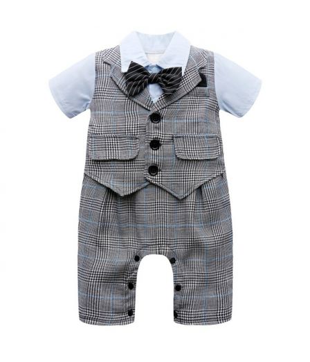 Cute Baby Boy Rompers Newborn Gentleman Suits Infant Clothes Kids