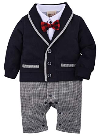 Amazon.com: ZOEREA 1pc Baby Boys Tuxedo Gentleman Onesie Romper