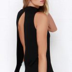 Chic Black Top - Backless Top - Mock Neck Top - $28.00