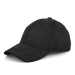 JOOWEN 6 Panel Faux Suede Baseball Cap Classic Adjustable Soft Plain