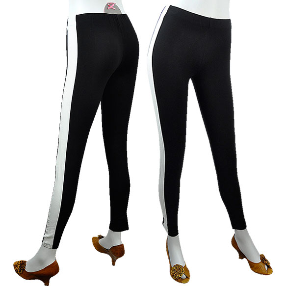 Moda Italia Rakuten branch: SALE POIS side-striped Leggings Black