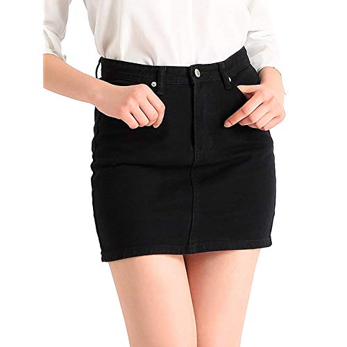 Black Denim Mini Skirt: Amazon.com