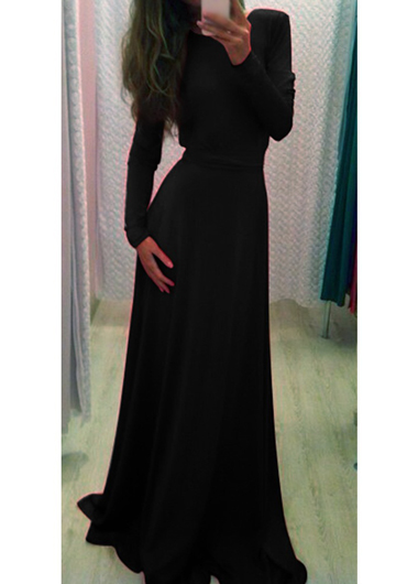 Classy Black Long Sleeve Maxi Dress on Luulla