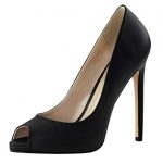 Amazon.com | Summitfashions Womens Black Stiletto Heels Peep Toe