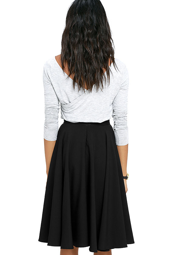 Lovely Black Skirt - High-Waisted Skirt - Midi Skirt - $45.00