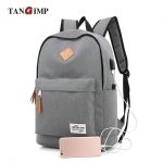 TANGIMP USB Design Backpacks Book Bags for School Man Casual