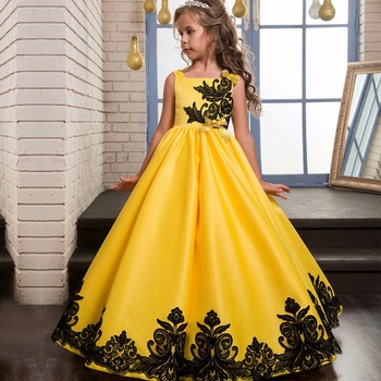 Design Of Evening Long Gowns For Kids India Boutique Wholesale Satin