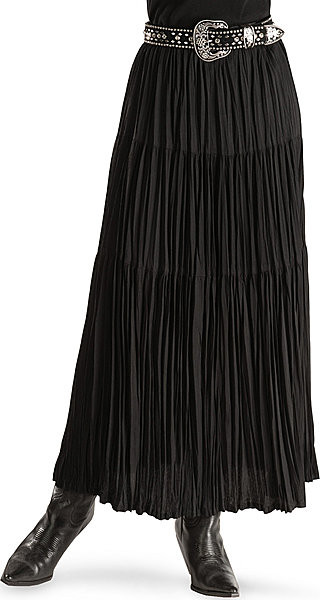 Cattlelac Broomstick Skirt - Black - Ladies' Western Skirts and