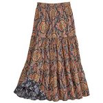 CATALOG CLASSICS Women's Paisley Print Reversible Broomstick Skirt