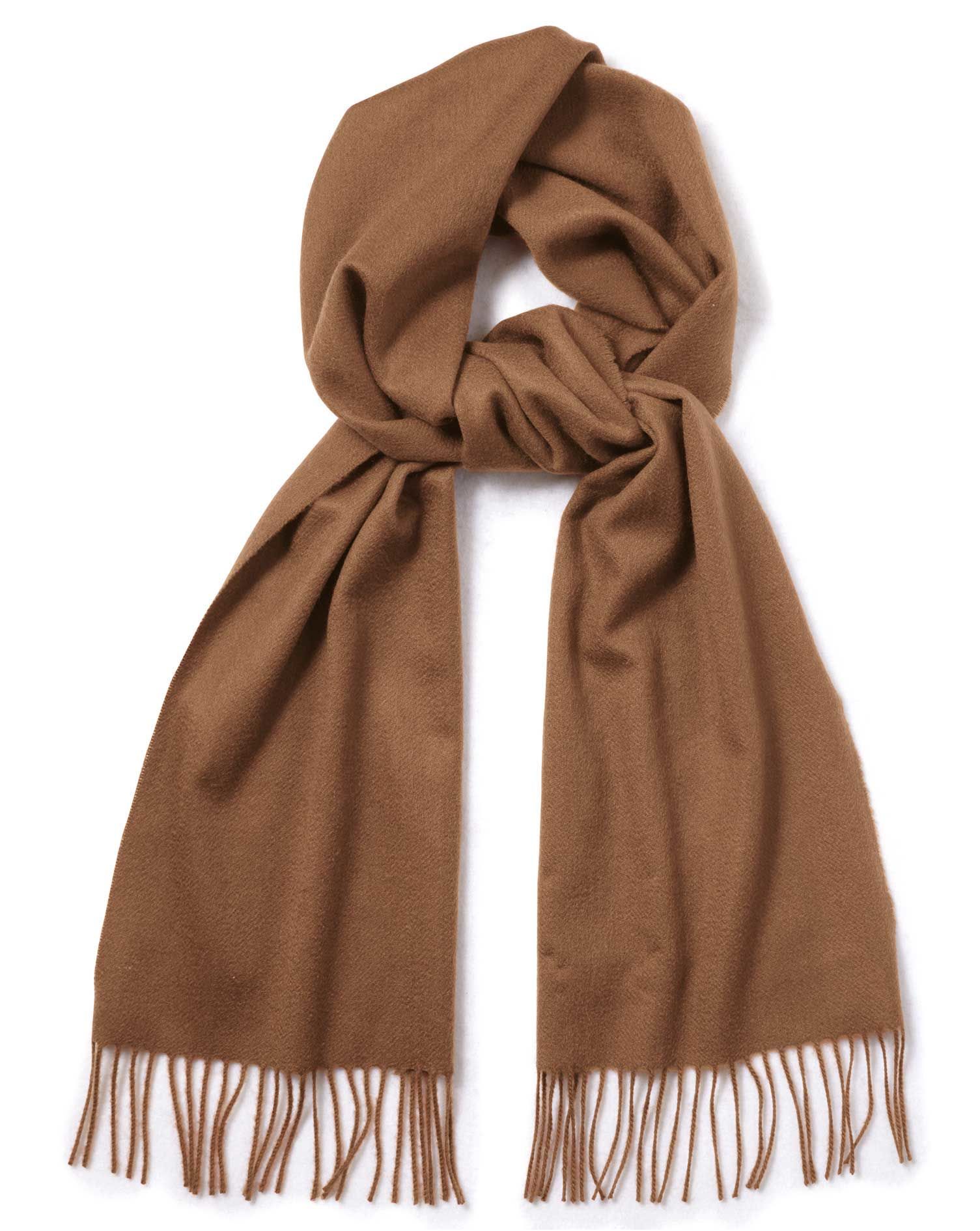 Camel cashmere scarf | Charles Tyrwhitt