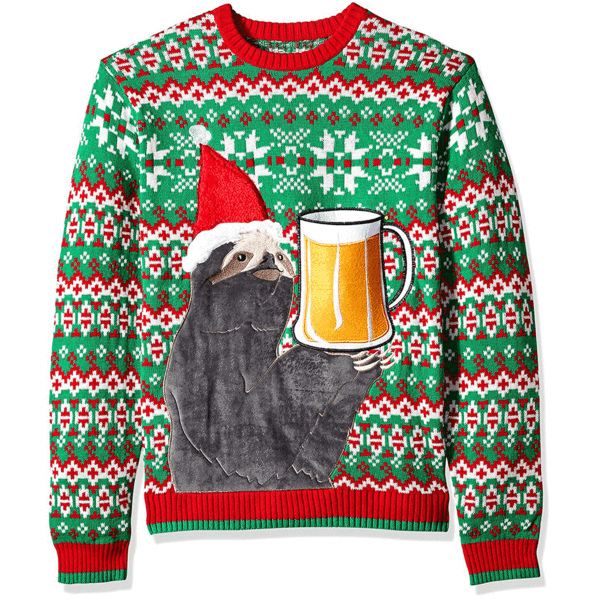 Men's Sloth Beer Pocket Ugly Christmas Sweater | American AF - AAF